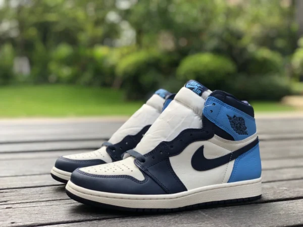 aj1 Obsidian neue reine Originalware von hoher Qualität Air Jordan 1 AJ1 Obsidian North Carolina Toe Campus Blue 555088-140