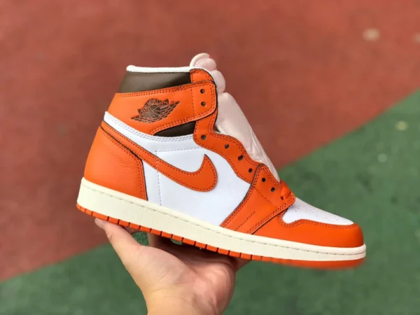 aj1 kleine weiße orange reine Original Air Jordan Starfish AJ1 weiß orange kleine Schnalle High-Top-Sneaker DO9369-101