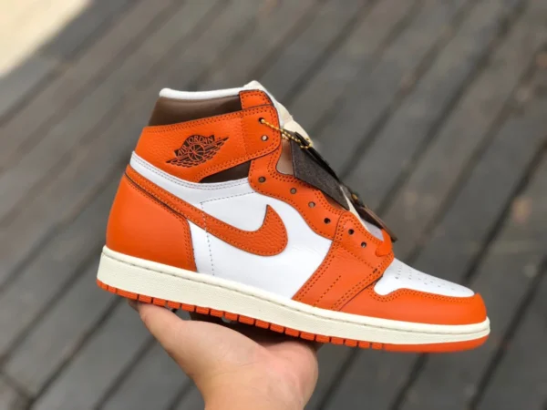 Aj1 kleine Schnalle kaputt Hermès orange Accessoires komplette hochwertige Ware Air Jordan 1 High Starfish AJ1 weiß orange kleine Schnalle kaputt High Top Retro DO9369-101