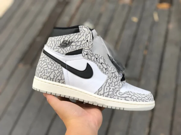 aj1 White Cement Crackle High-Top Air Jordan 1 High OG „White Cement“ „Elephant Print“ aj1 White Cement Crackle