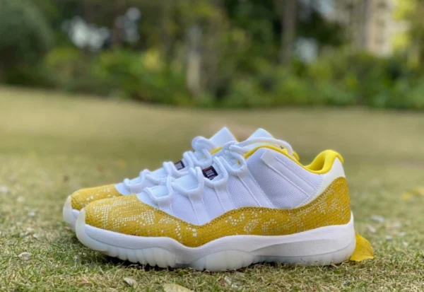 aj11 gelber Schlangenmuster-Low-Top Air Jordan 11 Low WMNS „Yellow Snakeskin“ aj11 Low-Top AH7860-107