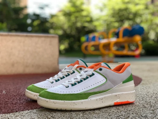 aj2 weiß grün orange Cord niedrig Titan x Air Jordan 2 Low WMNS gemeinsames Cord dv6206-183