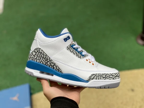 aj3 Weiß Blau Gold True Blue Air Jordan 3 Retro Wizards Platinum Blue Wizards Burst Pattern ct8532-148