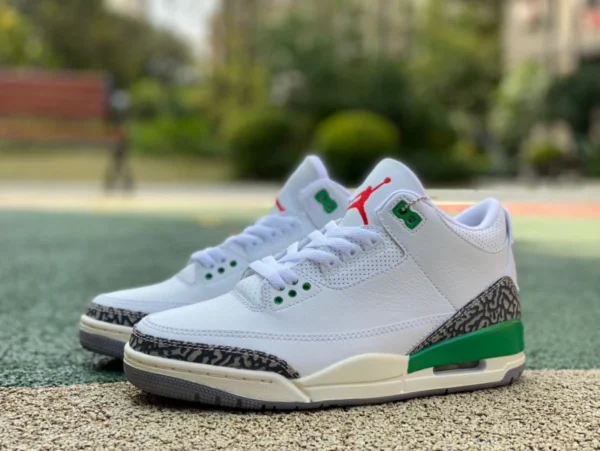 aj3 weißes und grünes First-Layer-Leder Air Jordan 3 WMNS „Lucky Green“ Glücksgrün, weißes und grünes Knistermuster CK9246-136