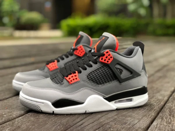 Aj4 Infrarot Pure Original neue Version von Air Jordan 4 AJ4 Infrarot Schwarz Grau Rot Basketballschuhe DH6927-061