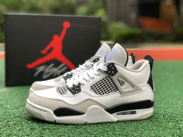 aj4 grau weiß schwarz reines Original Damenmodell aktuelles Bild Air Jordan 4 Retro White Cement Retro-Basketballschuhe DH6927-111 408452-111