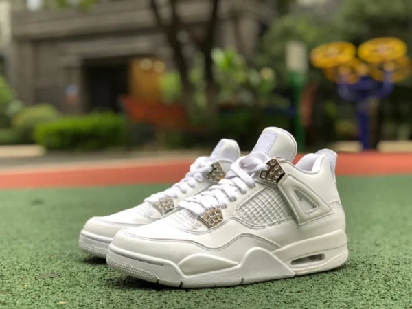 Aj4 Silber hochwertige Version Air Jordan 4 Pure Money AJ4 Joe 4 Silber reinweiß weiße Katze 308497-100