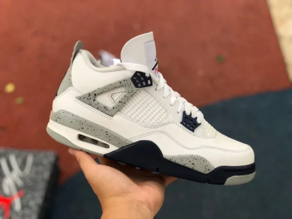 aj4 marineblauer Zement reiner originaler Air Jordan 4 „Midnight Navy“ zementweiß und blau DH6927-140