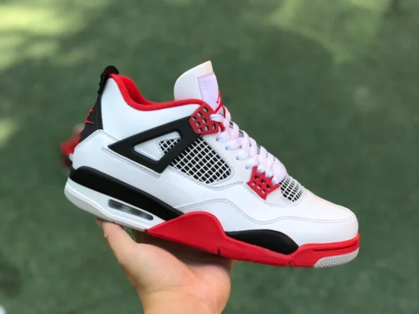 aj4 flammenrot geschnittenes Stück reines Original Air Jordan 4 Retro AJ4 schwarz und weiß rot flammenrot 2020 Replik DC7770-160