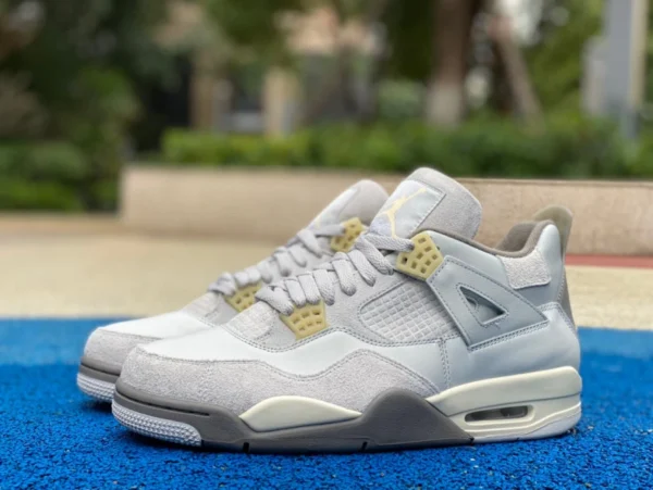 Die neue Version des aj4 Grey Rabbit ist auch in Damengrößen erhältlich: Air Jordan 4 SE Craft grau-grüne Low-Top-Retro-Basketballschuhe DV3742-021