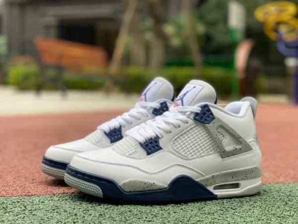 aj4 Midnight Blue First Layer Leder Air Jordan 4 AJ4 White Blue Midnight Blue Splash Ink Retro Mid-Top-Basketballschuhe für Herren und Damen DH6927-140