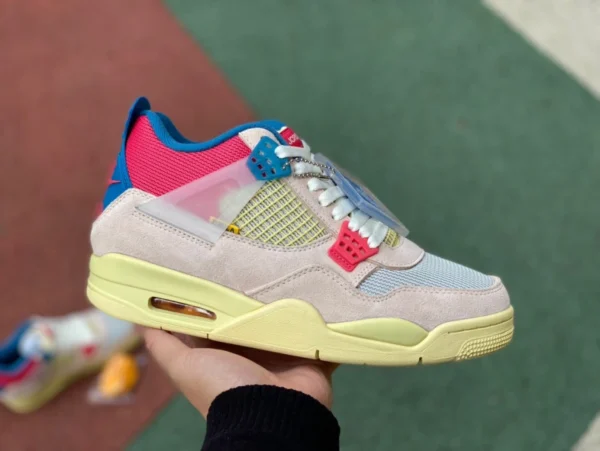 aj4un Pink Blue First Layer Leder Air Jordan 4 x Union AJ4 Union Joint South Coast Pink Blue DC9533800