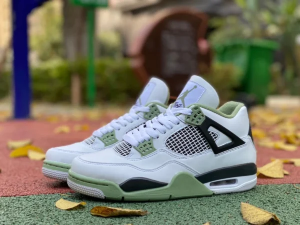 aj4 weiß grün salbei pur original Air Jordan 4 AJ4 schwarz und weiß grün weiß grün schwarz matcha grün salbei avocado grün AQ9129-103