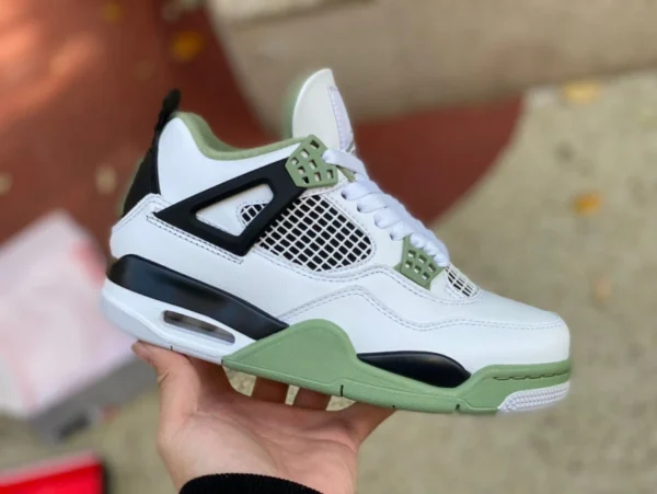 aj4 weiß grün salbei Air Jordan 4 AJ4 weiß grün schwarz matcha grün meersalz mittelhohe Basketballschuhe AQ9129-103 131