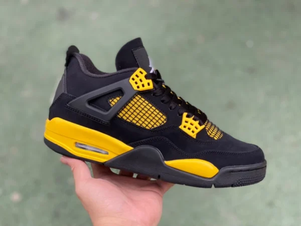 AJ4 Black and Yellow Thunder Cut Piece reines Original Air Jordan 4 Thunder Mid AJ4 Black and Yellow Thunder DH6927-017