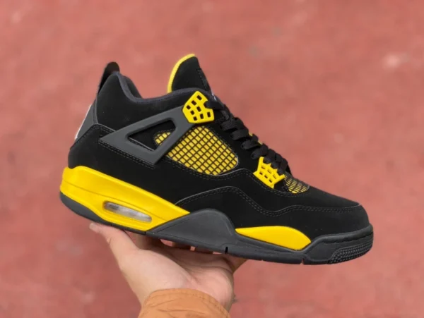 aj4 Black and Yellow Thunder Kostengünstige Edition Air Jordan 4 Thunder Mid AJ4 Black and Yellow Thunder Herren-Mid-Top-Basketballschuhe DH6927-017