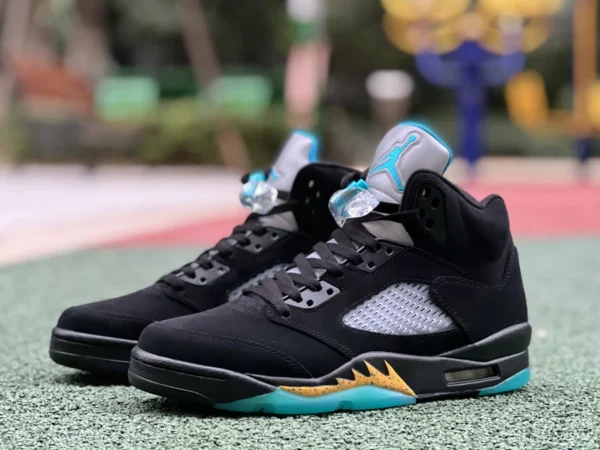 AJ5 Black Blue Lake Water Blue Sport-Retro-Basketballschuhe DD0587-047