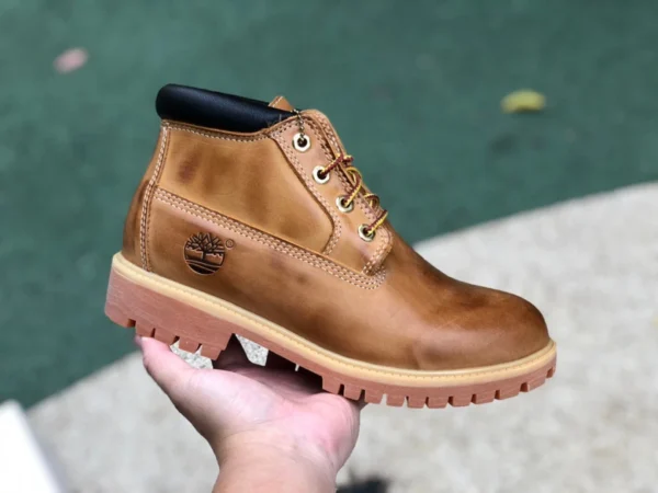 mittelbraune Timberland verschleißfeste wasserdichte Outdoor-Stiefel Rhabarberstiefel