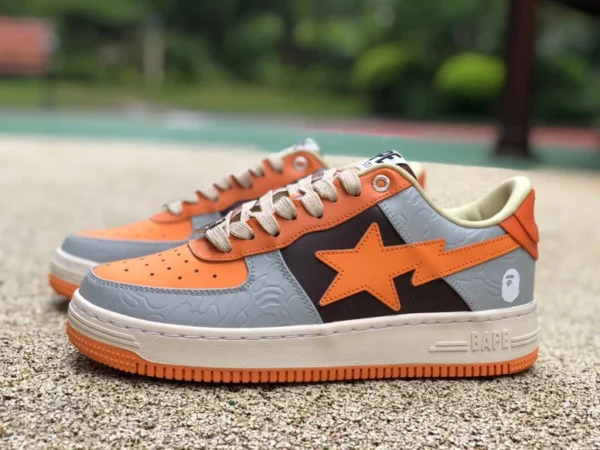 Ape Man Grau Orange Neue Version BAPE STA SK8 Neue Sneakers Star Freizeitschuhe Ape Man Low-Top-Sportschuhe