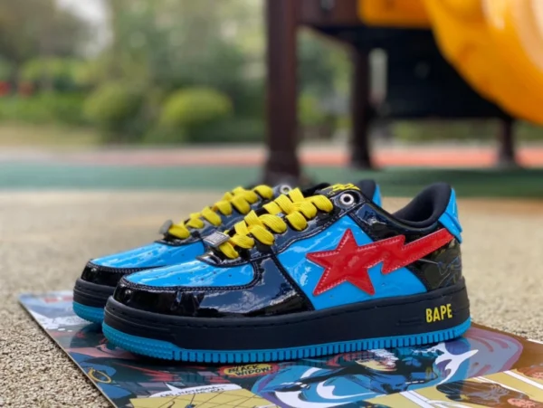 Ape Man, Marvel, Co-Branding von Black Widow, Marvel x Bape STA, trendige Mode-Sneaker, Schwarz, Blau, Rot, Marvel, Co-Branding von Black Widow