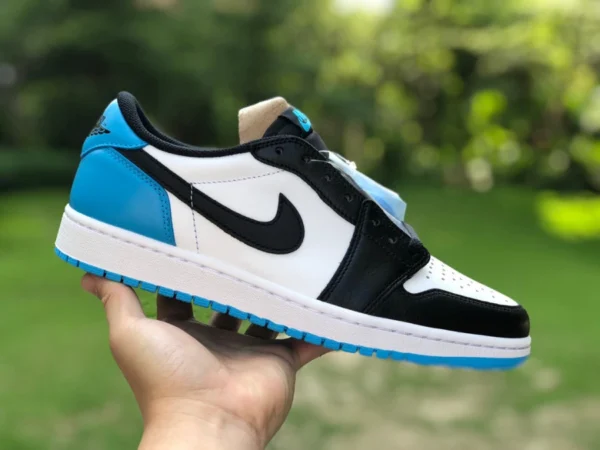 aj1 schwarz und weiß blau niedrig reines Original Air Jordan 1 Low OG „UNC“ aj1 niedrig schwarz und weiß blau cz0790-104