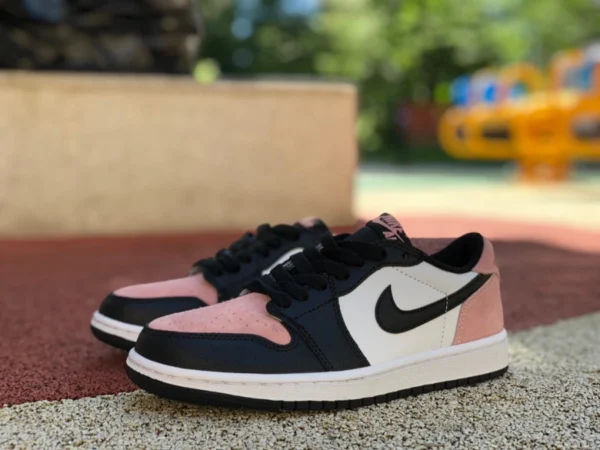 aj1 schwarz und weiß rosa niedrig Air Jordan 1 AJ1 Bleached Coral schwarz und rosa Low-Top-Basketballschuhe CZ0790-061