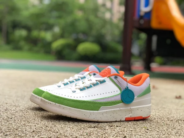 aj2 weiß grün orange Cord niedrig Titan x Air Jordan 2 Low WMNS gemeinsames Cord dv6206-183