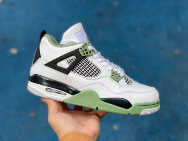 aj4 weiß grün salbei Air Jordan 4 AJ4 weiß grün schwarz matcha grün meersalz mittelhohe Basketballschuhe AQ9129-103 131