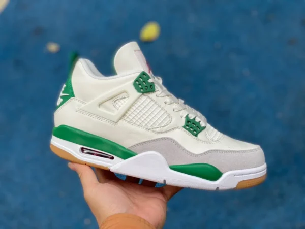 aj4sb joint weiß und grün erste Schicht Leder Nike SB x Air Jordan 4 AJ4 Pine Green weiß grün türkis SB joint DR5415-103