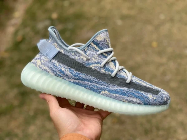 Coconut 350v2 gewaschenes blaues echtes Popcorn adidas Originals Yeezy Boost 350 V2 „MX Blue“ Low-Top-Blau GW3375