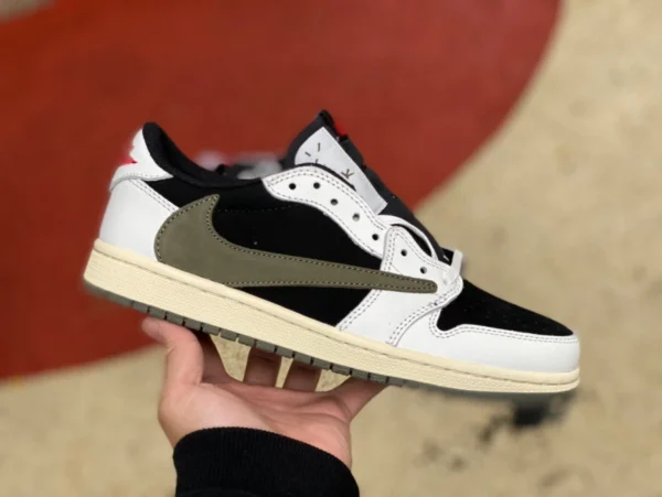 aj1 barb low top olivgrün kostengünstige Version der ersten Lederschicht Travis Scott x Air Jordan 1 Low OG WMNS „Olive“ DZ4137-10