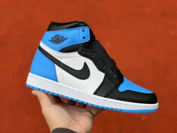 aj1 schwarz North Carolina blau High-Top Air Jordan 1 „University Blue“ schwarz North Carolina blau kleiner Obsidian DZ5485-400