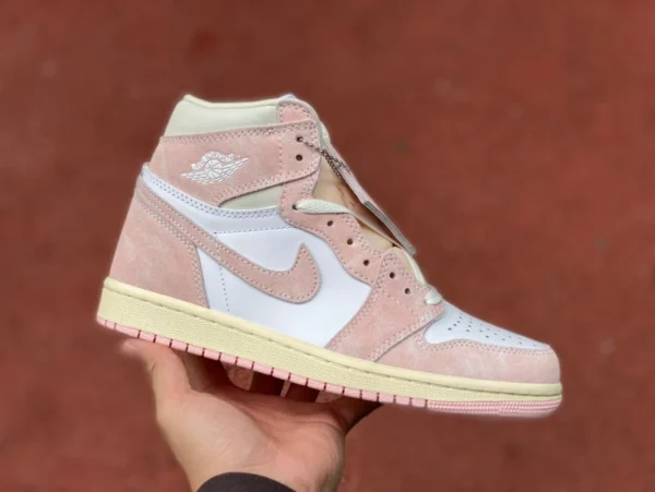 aj1 verwaschenes weißes Pulver Air Jordan 1 High Top „Washed Pink“ AJ1 verwaschenes rosa Weiß FD2596-600