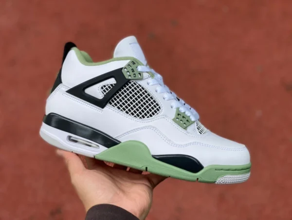 AJ4 White Green Sage kostengünstige Version der beliebtesten Air Jordan 4 AJ4 White Green Black Matcha Green Sea Salt Mid-Top-Basketballschuhe AQ9129-103 131