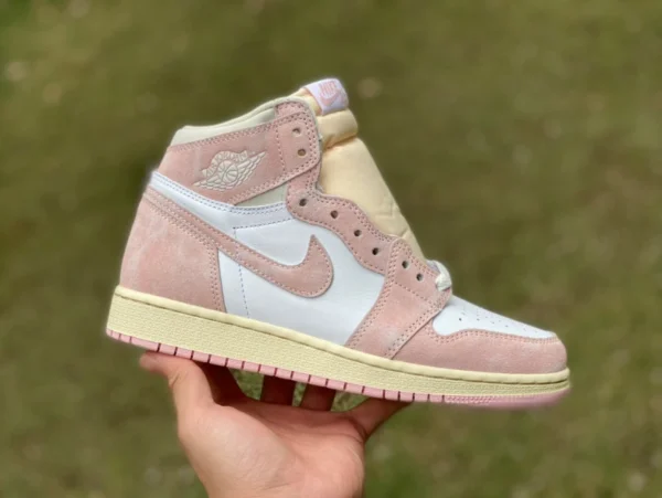 aj1 verwaschenes weißes Pulver Air Jordan 1 High Top „Washed Pink“ AJ1 verwaschenes rosa Weiß FD2596-600