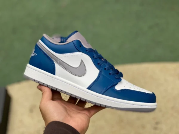 aj1 weiß grau blau niedrig reine Original Air Jordan 1 Low AJ1 weiß grau blau niedrig Retro-Basketballschuhe 553558-412