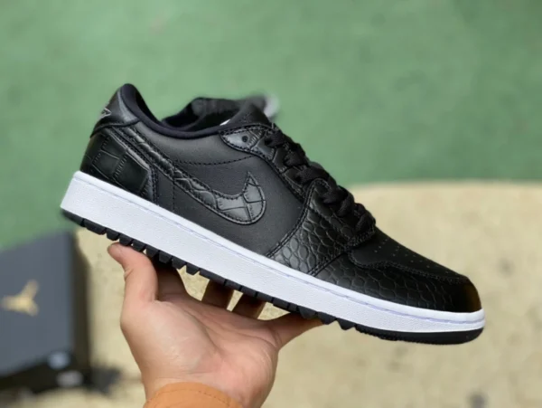 aj1 Black Golf Pure Original Air Jordan 1 Low AJ1 schwarze lässige, niedrig geschnittene, wasserdichte Golfschuhe DD9315-003