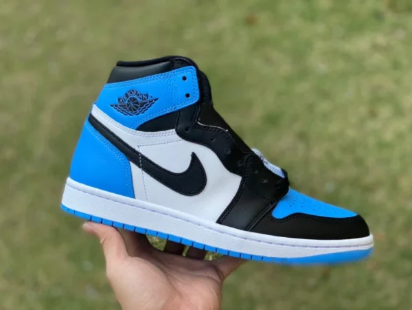 aj1 schwarz North Carolina blau hochwertiger Air Jordan 1 „University Blue“ schwarz North Carolina blau kleiner Obsidian DZ5485-400