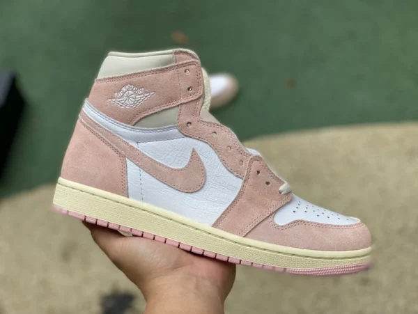 Aj1 Washed White Powder High Top DG Pure Original Air Jordan 1 Retro High OG High Top AJ1 rosa und weiße Basketballschuhe FD2596-600