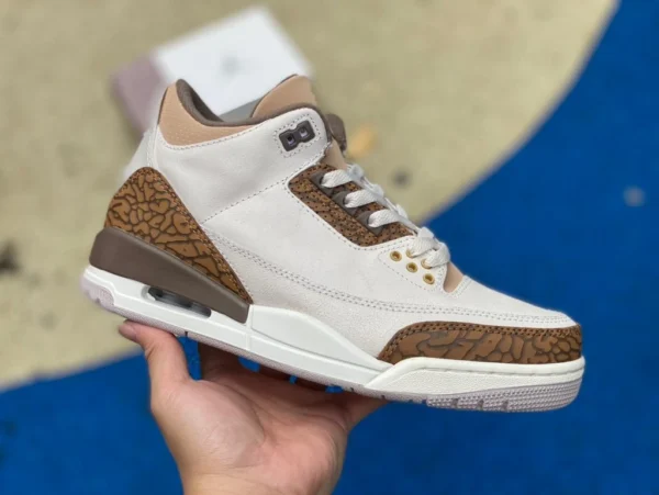 aj3 graubraune erste Schicht Leder Air Jordan 3 Palomino CT8532-102