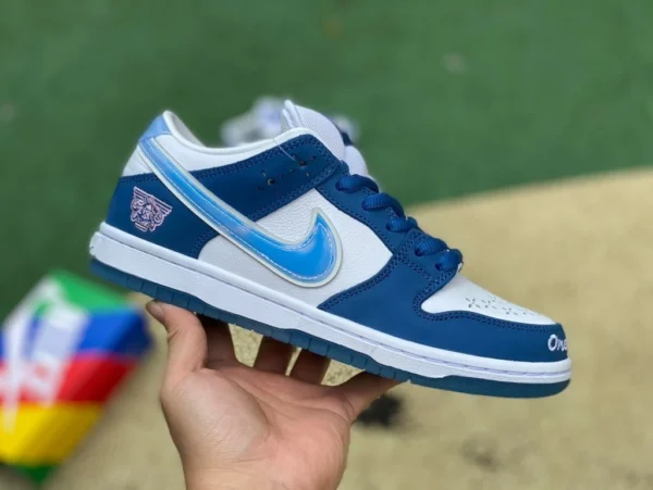 Dunk weiß und blau gemeinsames Modell reines Original Born x Raised x Nike SB Dunk Low Gothic schweres dreiteiliges gemeinsames Modell fn7819-