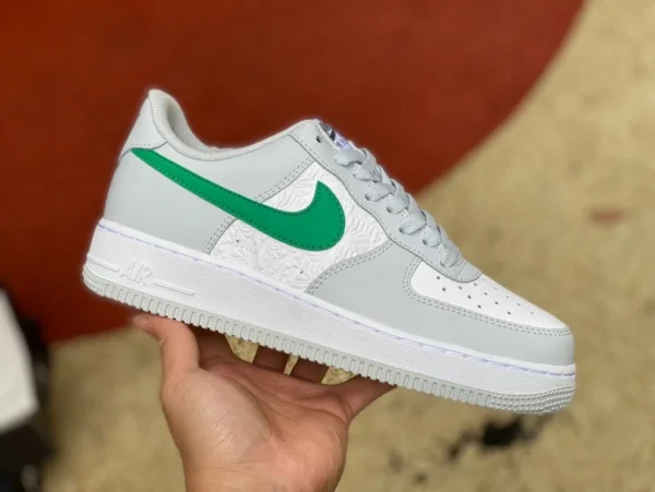 AF1 weiß grau grün niedrig rein original Nike Air Force 1 Hoops FD0667-001