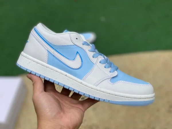 aj1 North Carolina blau niedrig rein original Air Jordan 1 Low AJ1 weiß blau North Carolina blau eisblau lässige Turnschuhe Basketballschuhe DV1299-104