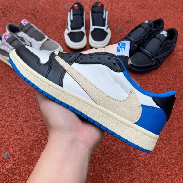 Aj1 Barb Low-Top Lightning Außenhandel reines Original Air Jordan 1 AJ1 Barb weiß und blau Fujiwara Hiroshi Lightning TS Basketballschuhe DM7866-140