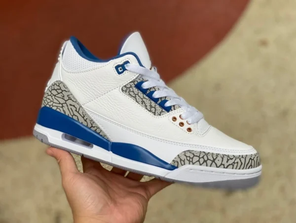 aj3 White and Blue Wizards kostengünstige Version des Air Jordan 3 Retro „Wizards“ Platinum Blue Wizards ct8532-148