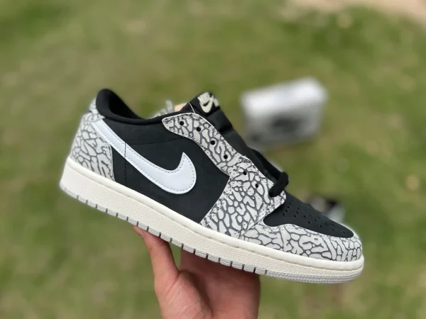 aj1 Elephant Burst Pattern Low Außenhandelsversion Air Jordan 1 Low OG „Black Cement“ Low Top cz0790-001