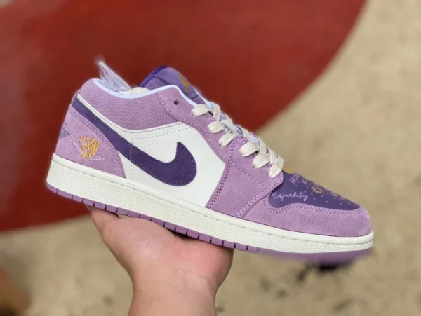 aj1 Kuromi Purple niedrig Air Jordan 1 AJ1 Kuromi Purple lässige Low-Top-Retro-Basketballschuhe für Damen DR8057-500