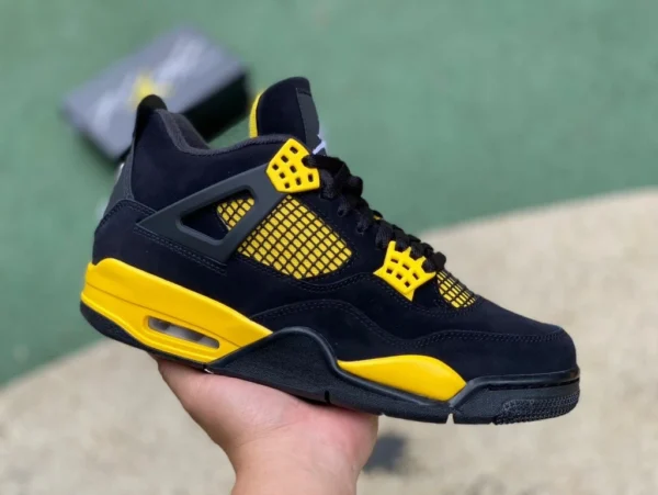 aj4 Black and Yellow Thunder Special Edition LJR produzierte Air Jordan 4 Thunder Mid AJ4 Black and Yellow Thunder Herren-Mid-Top-Basketballschuhe DH6927-017