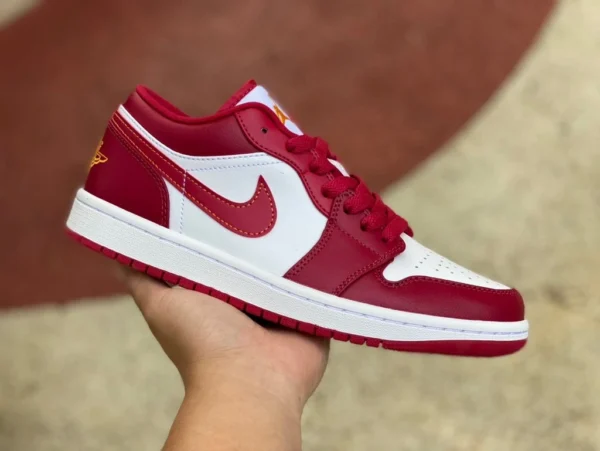 aj1 weiß und rot Low Pure Original Air Jordan 1 Low Cardinal AJ1 weiß und rot Low-Top-Basketballschuhe 553558-607