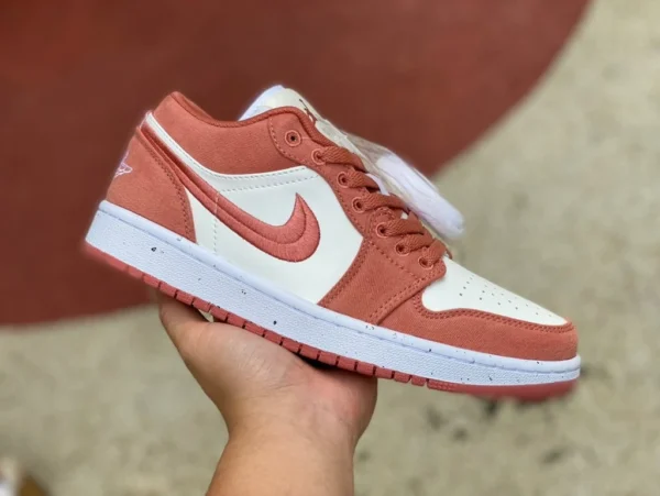 aj1 weiß rosa süß Air Jordan 1 Low SE „Canvas“ FN3722-801